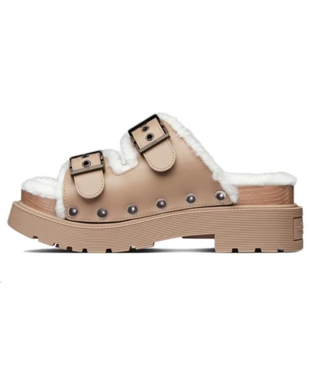 CHRISTIAN DIOR Коричневые кожаные сандалии, фото 2