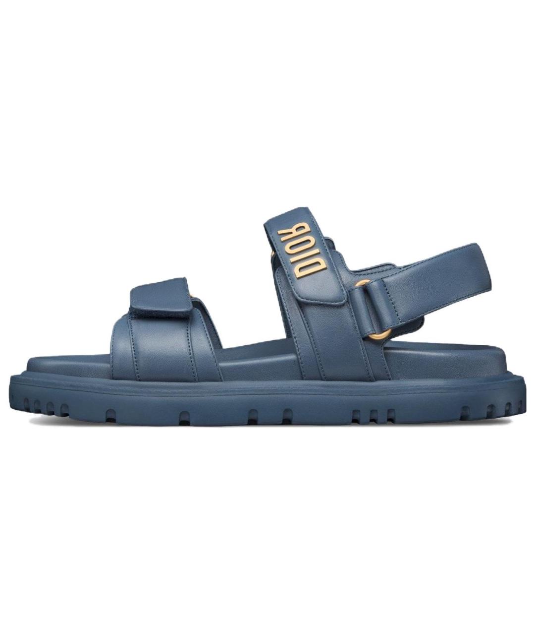 CHRISTIAN DIOR Синие кожаные сандалии, фото 2