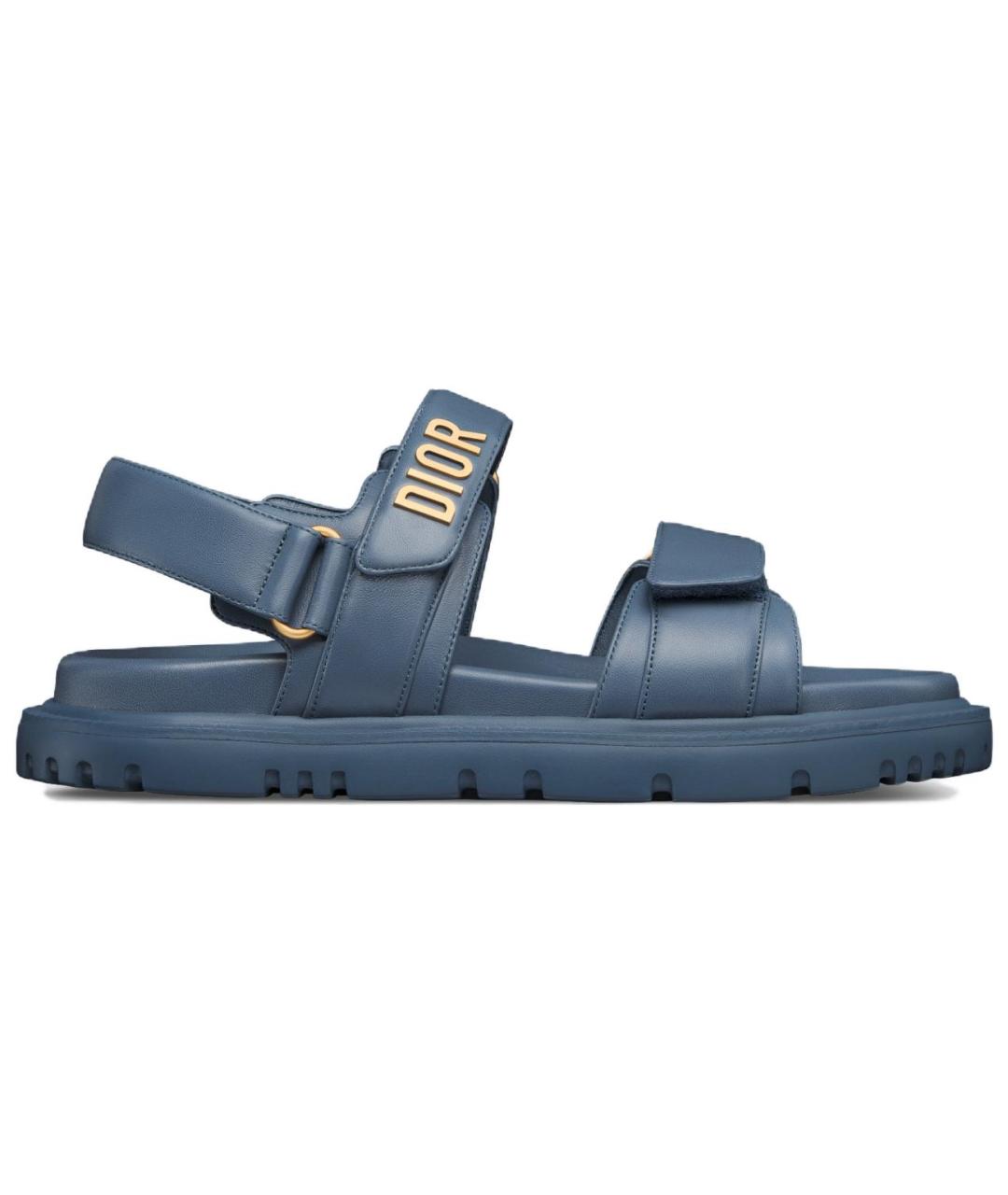 CHRISTIAN DIOR Синие кожаные сандалии, фото 1