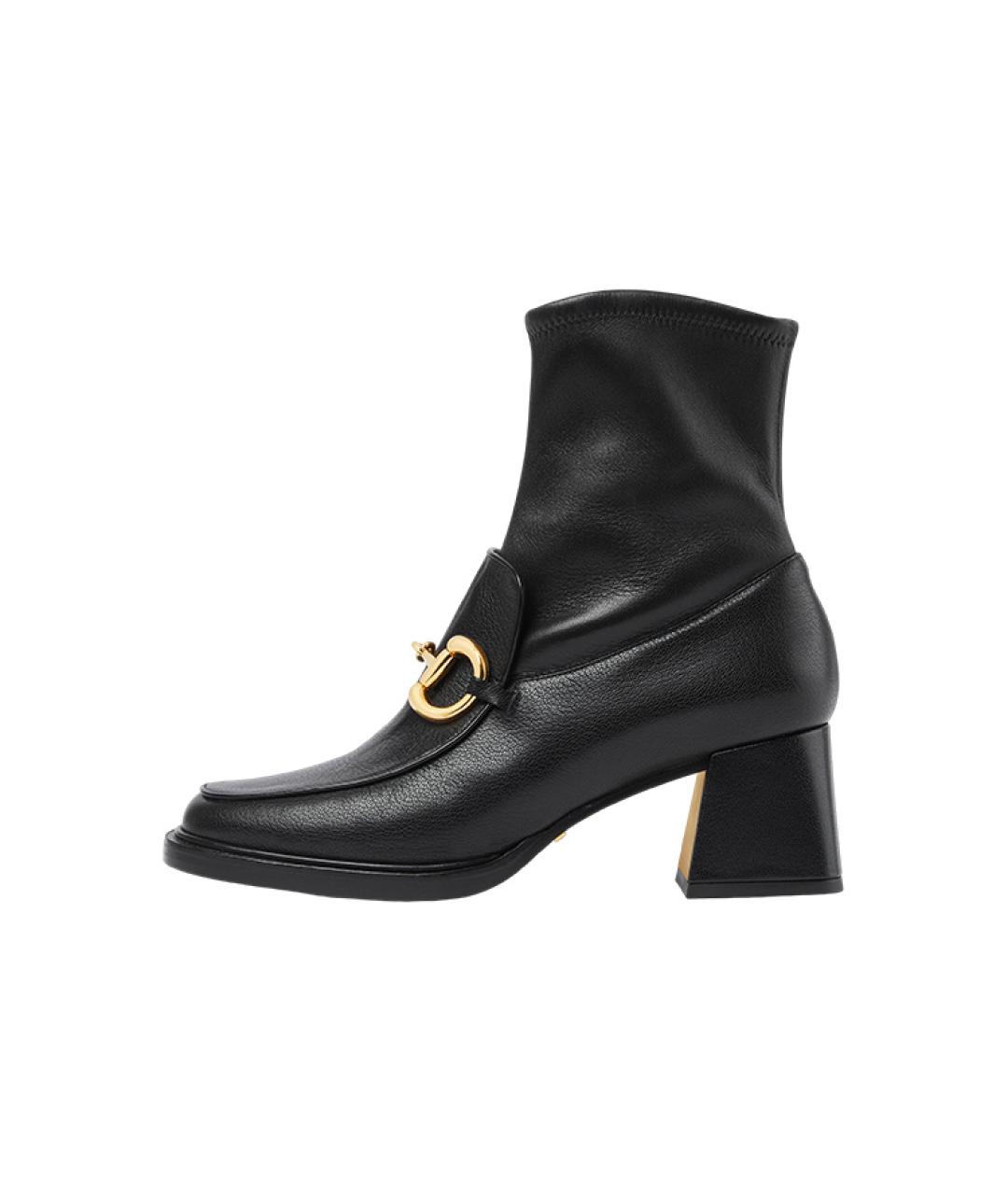 GUCCI Черные кожаные ботильоны, фото 2