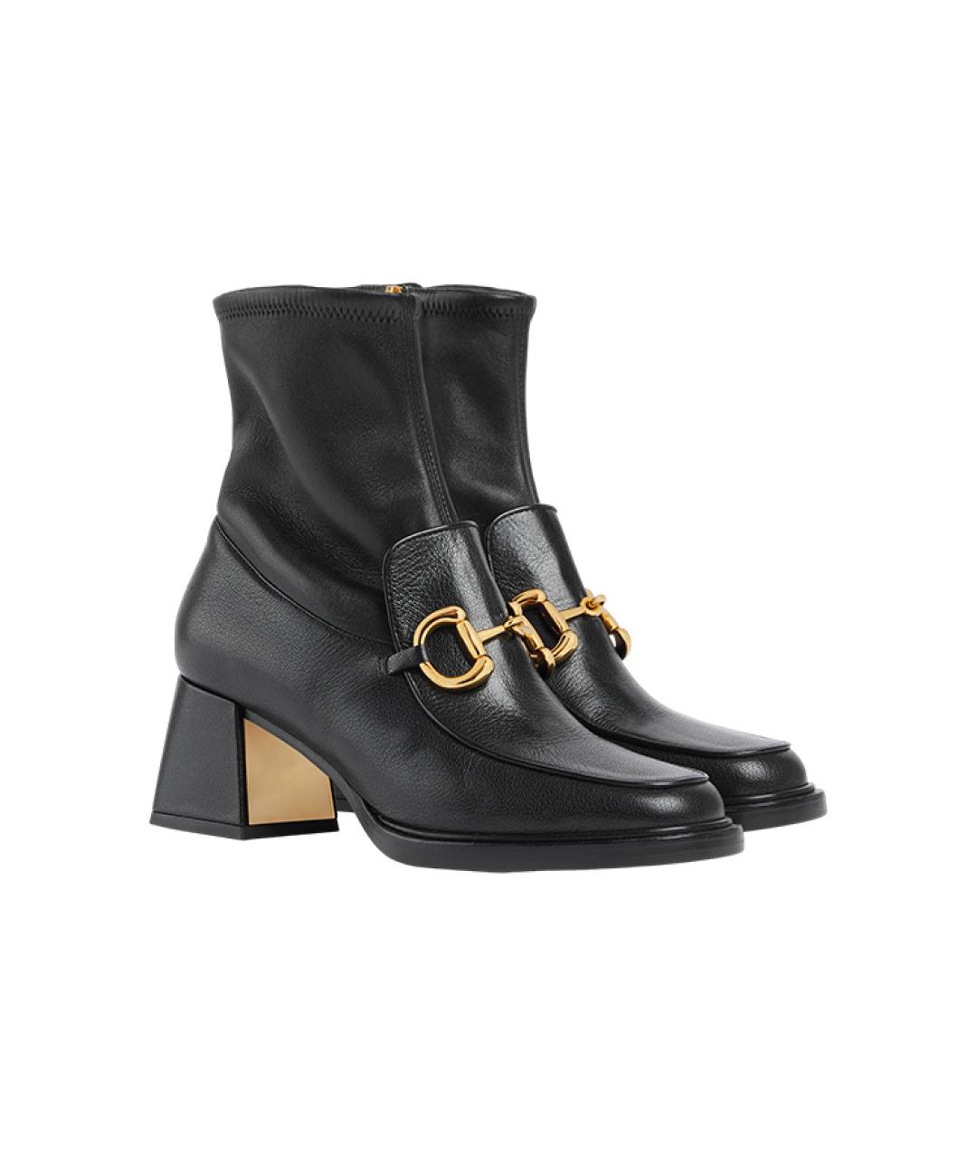 GUCCI Черные кожаные ботильоны, фото 3