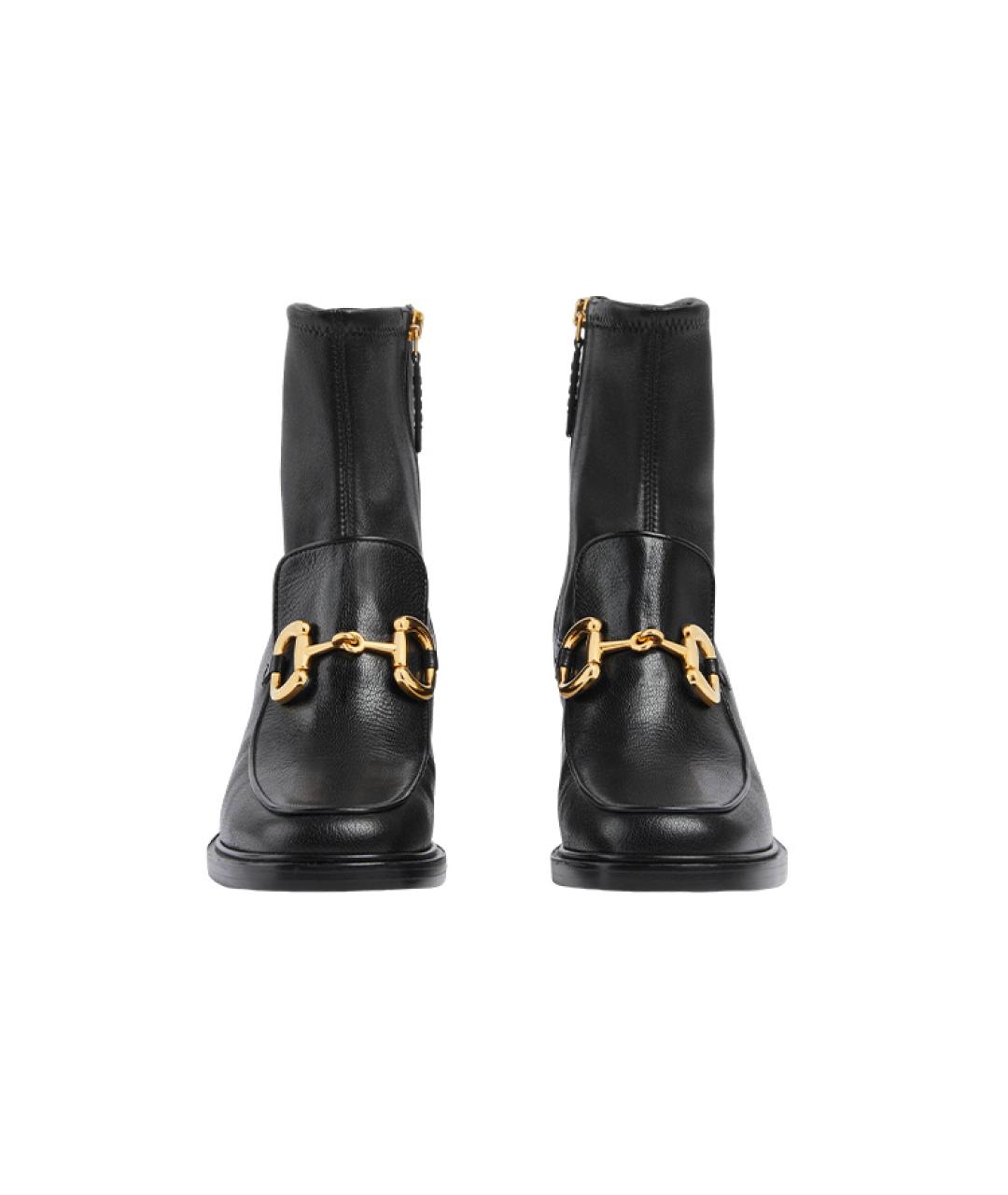 GUCCI Черные кожаные ботильоны, фото 4