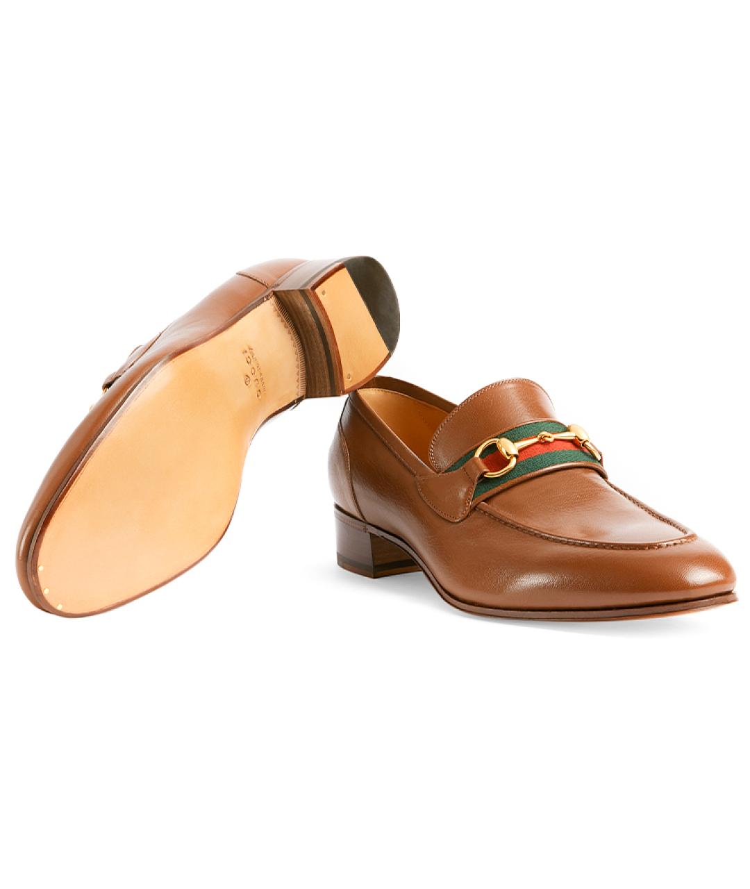 GUCCI Коричневые кожаные лоферы, фото 6