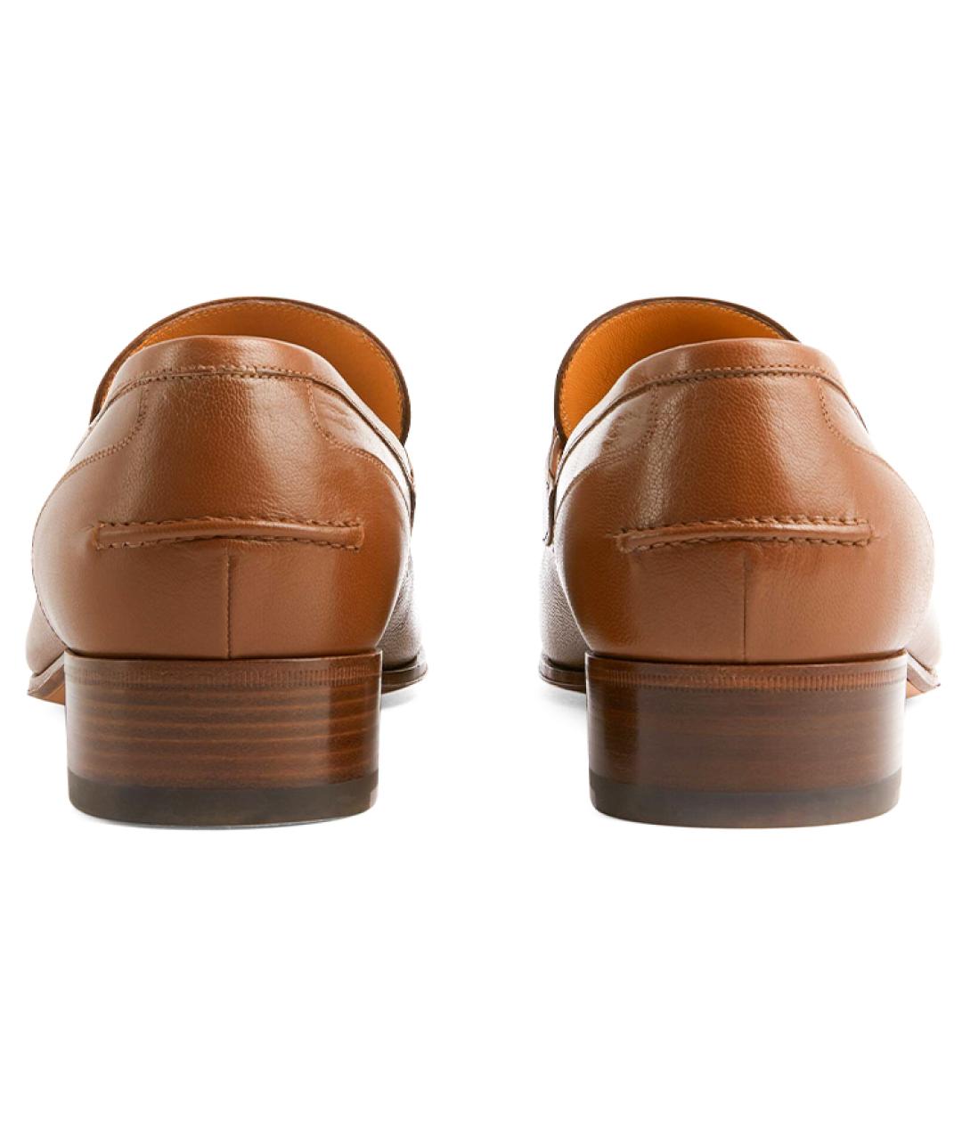 GUCCI Коричневые кожаные лоферы, фото 5