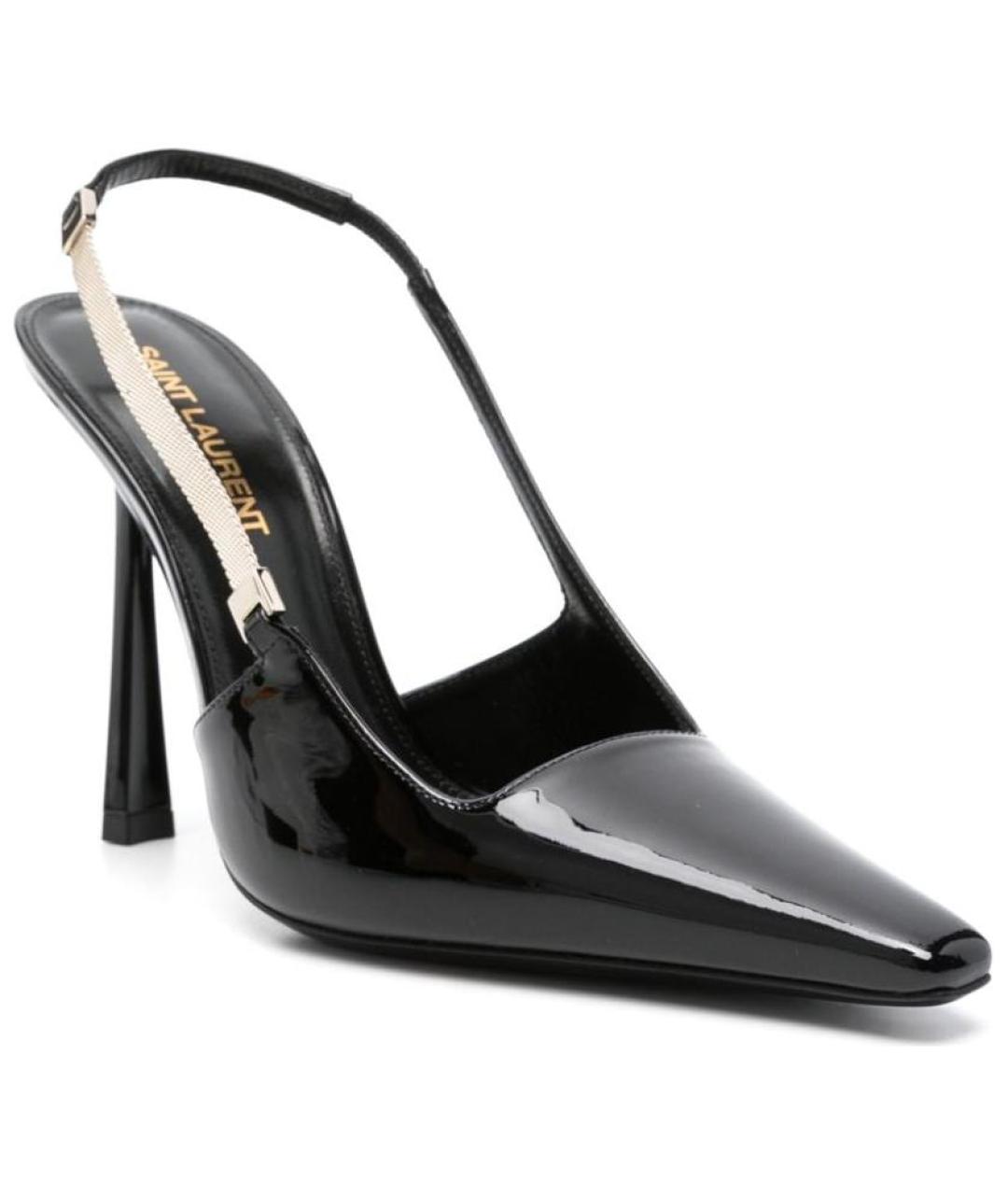 SAINT LAURENT Черные туфли из лакированной кожи, фото 3