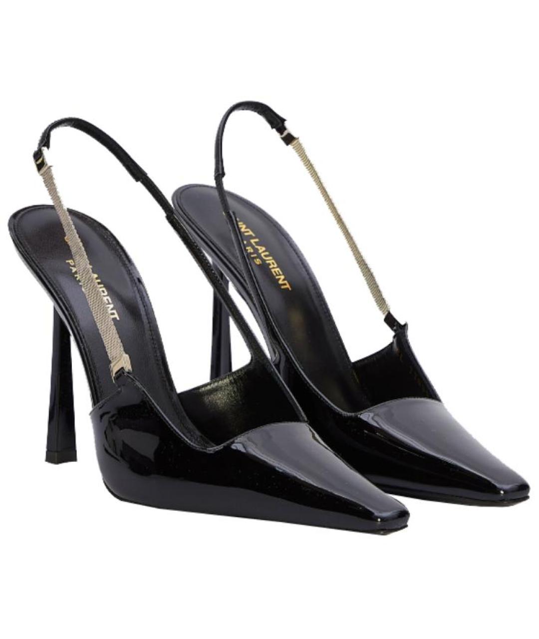 SAINT LAURENT Черные туфли из лакированной кожи, фото 4