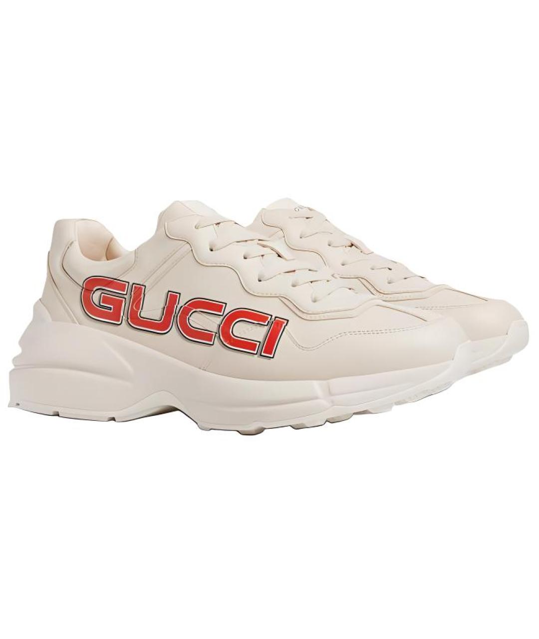 GUCCI Белые низкие кроссовки / кеды, фото 3