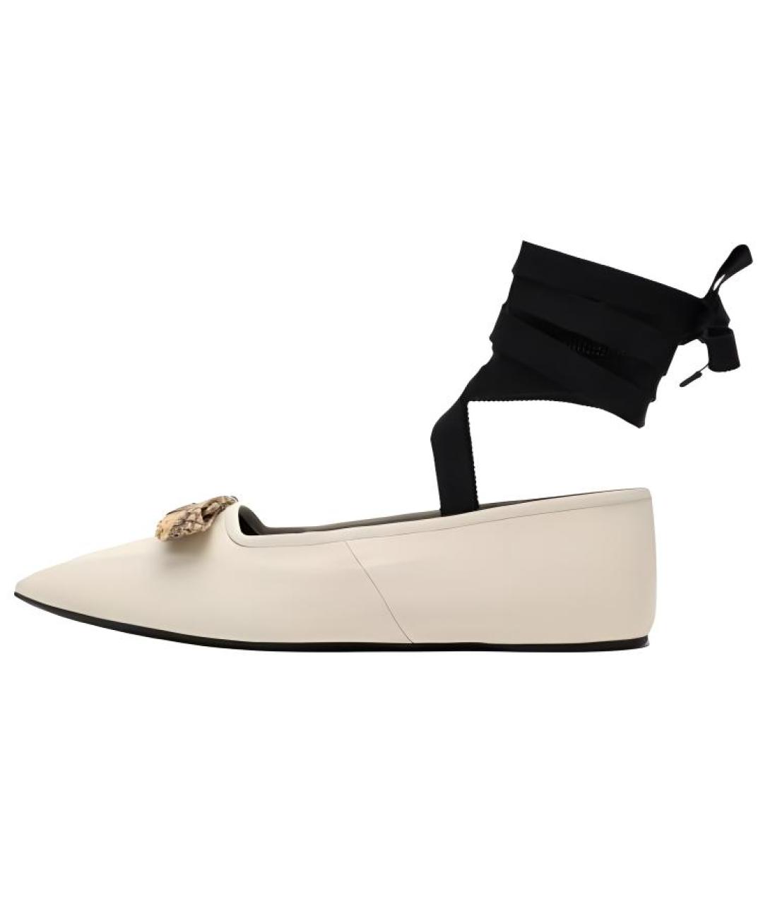 GUCCI Белые кожаные балетки, фото 2