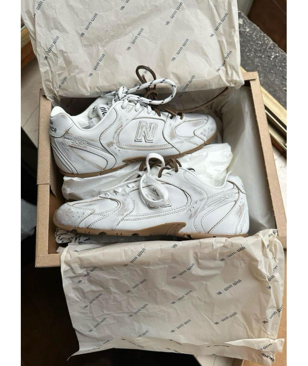 MIU MIU Белые кожаные кеды, фото 4