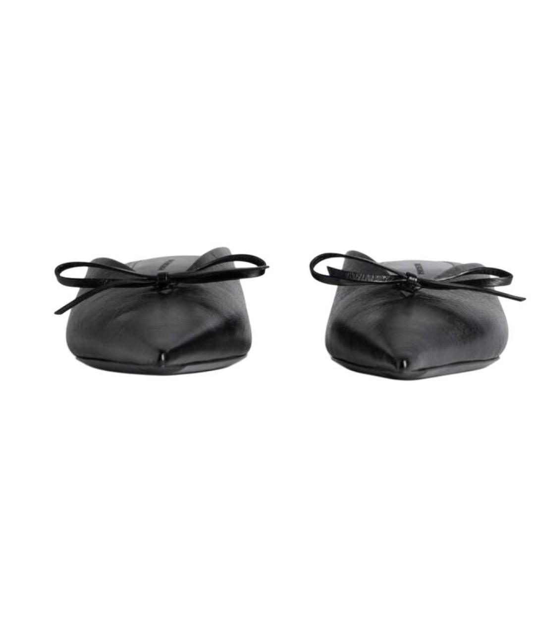 BALENCIAGA Черные кожаные мюли, фото 4