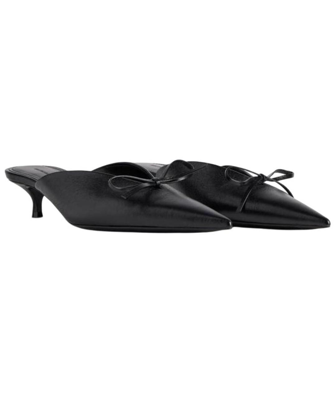 BALENCIAGA Черные кожаные мюли, фото 3