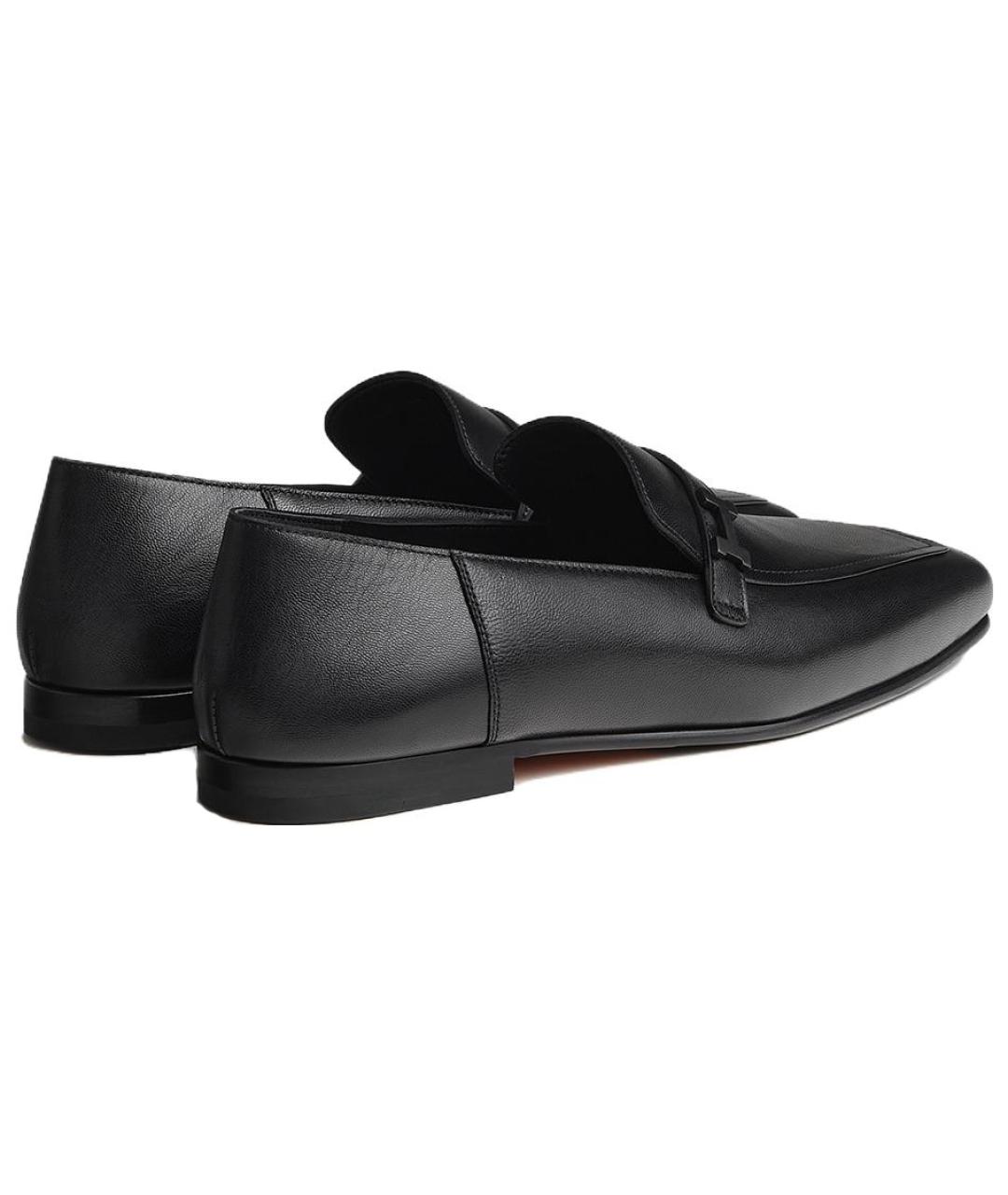HERMES Черные кожаные лоферы, фото 4