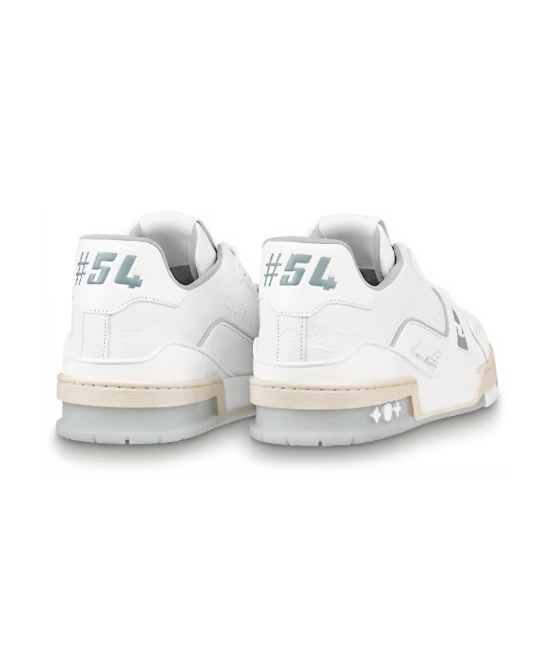 LOUIS VUITTON Белые кожаные низкие кроссовки / кеды, фото 4