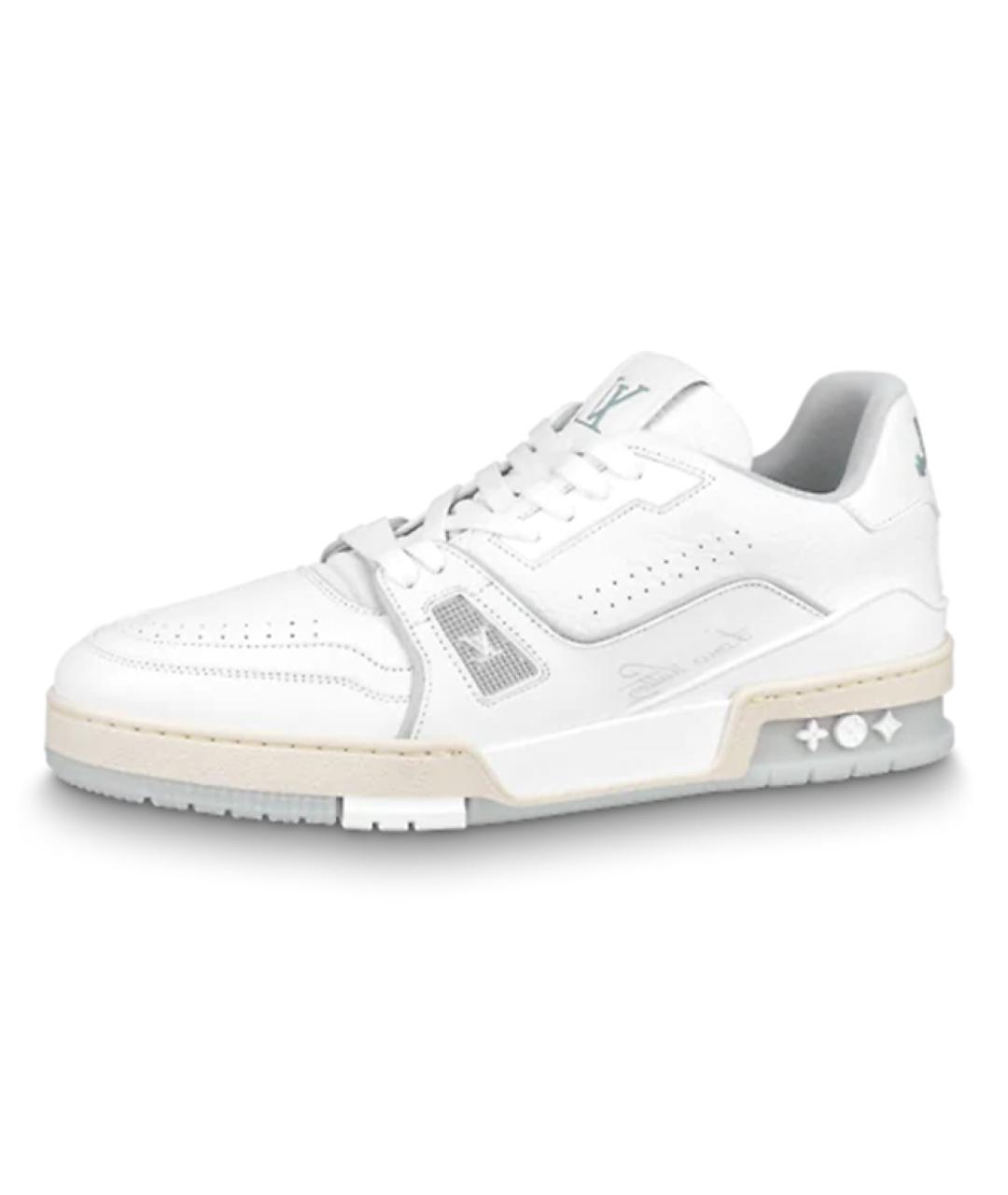 LOUIS VUITTON Белые кожаные низкие кроссовки / кеды, фото 2