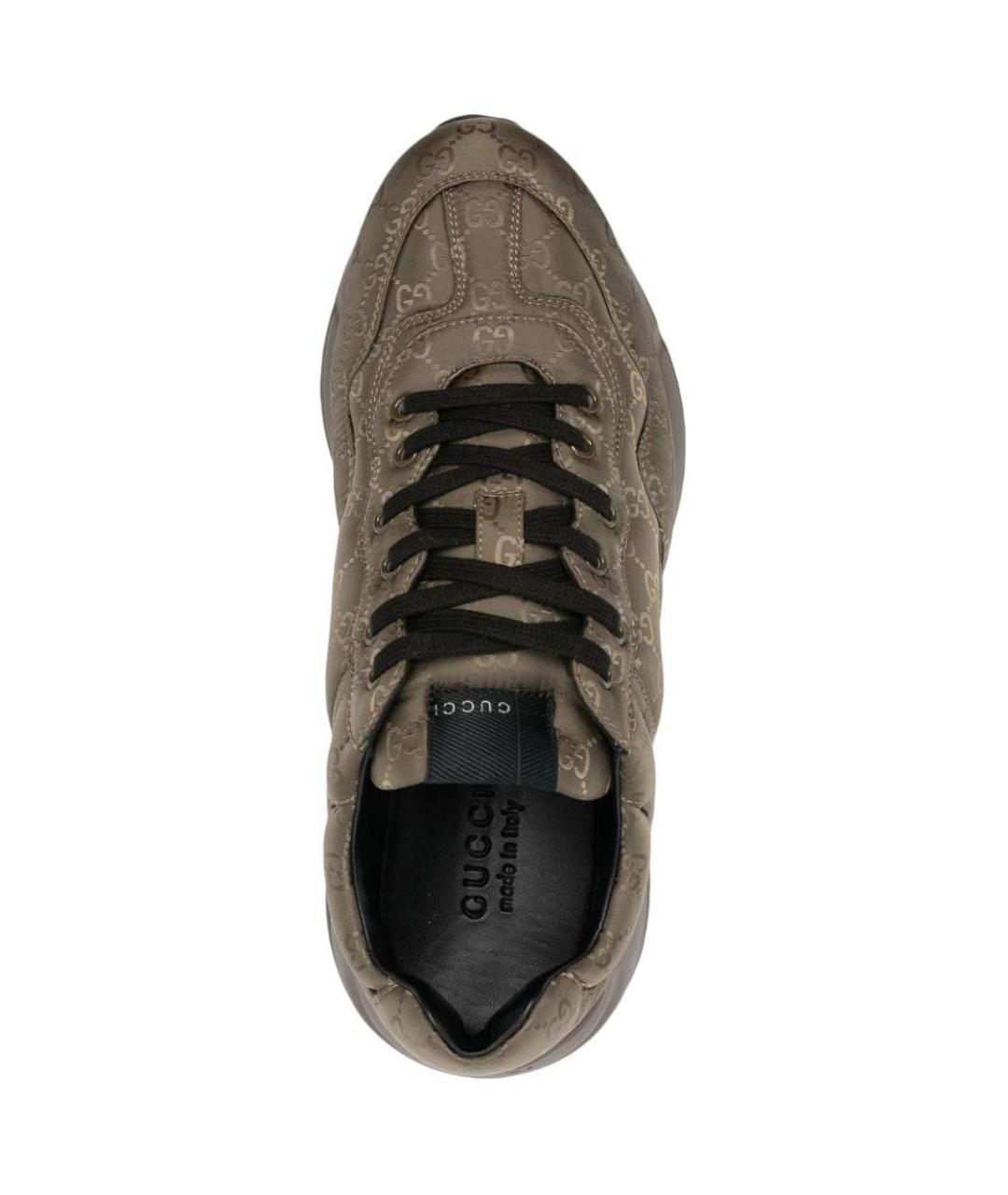 GUCCI Зеленые низкие кроссовки / кеды, фото 4