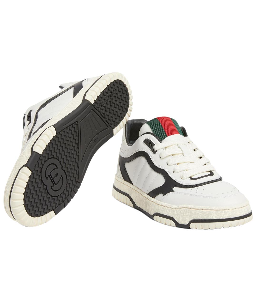 GUCCI Белые кожаные кроссовки, фото 6