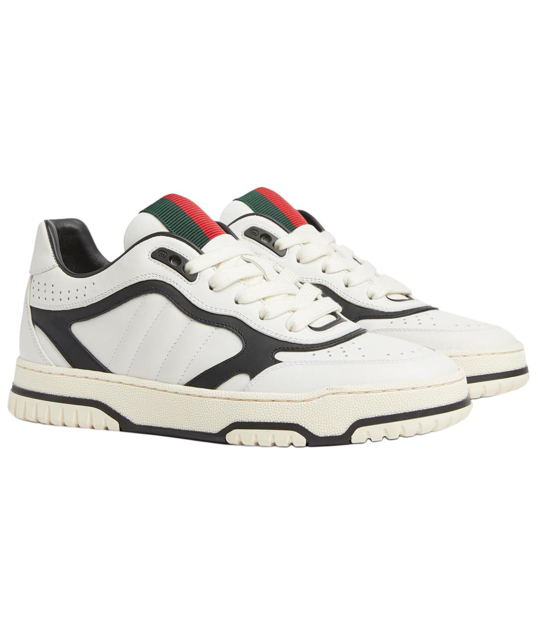 GUCCI Белые кожаные кроссовки, фото 3