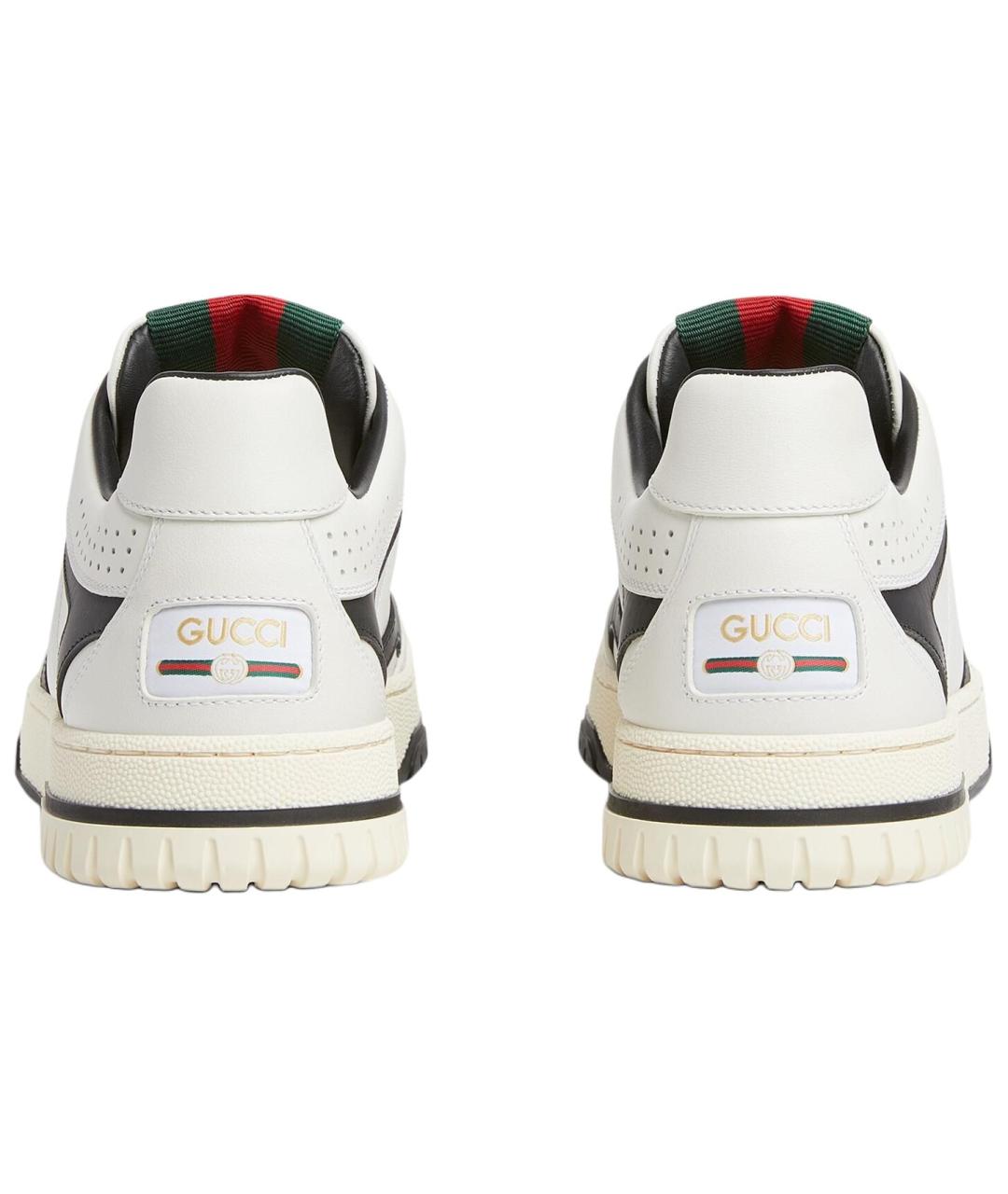 GUCCI Белые кожаные кроссовки, фото 5