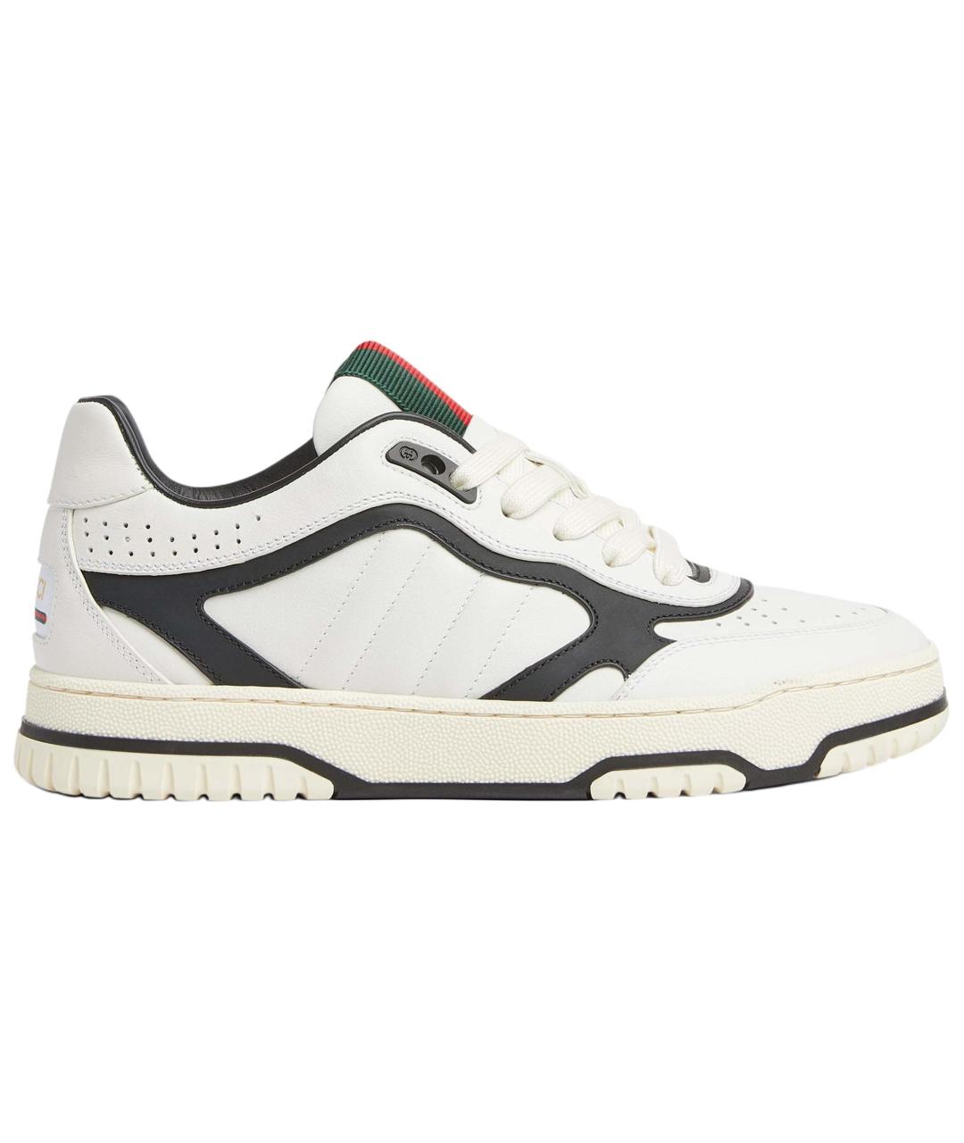 GUCCI Белые кожаные кроссовки, фото 1