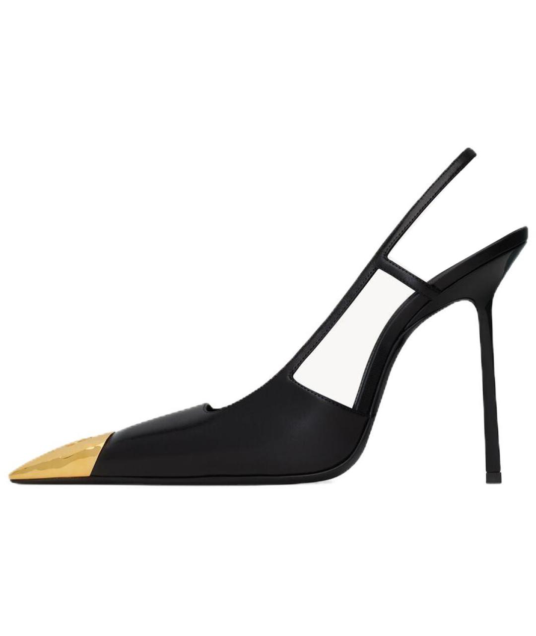 SAINT LAURENT Черные кожаные туфли, фото 2