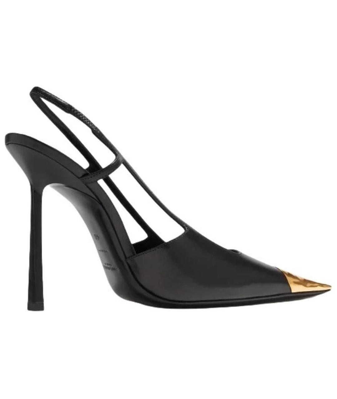 SAINT LAURENT Черные кожаные туфли, фото 4