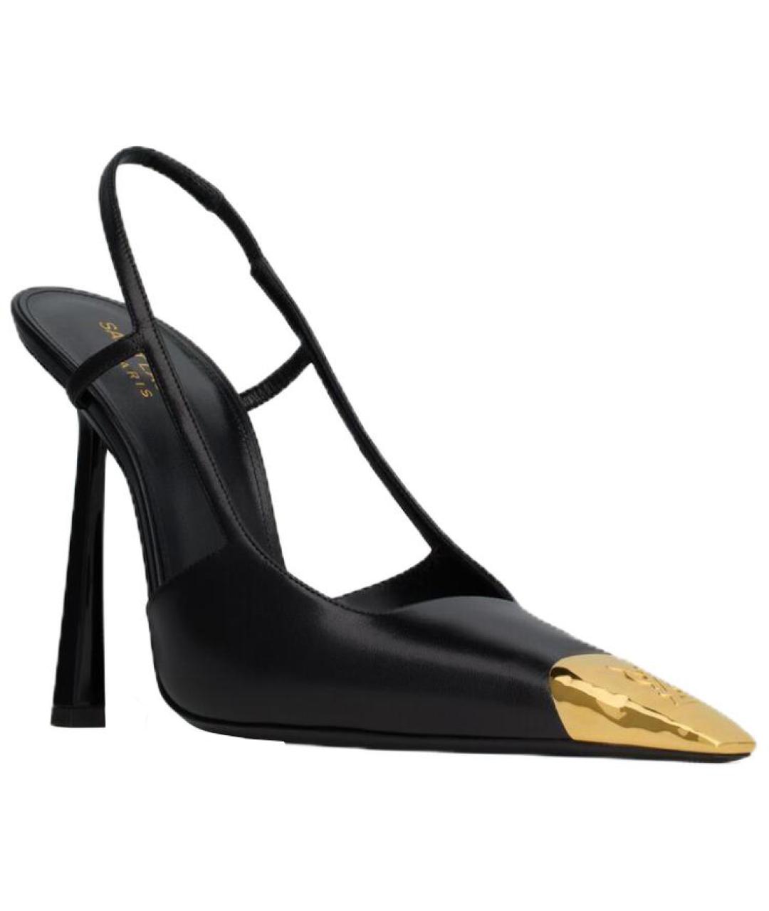 SAINT LAURENT Черные кожаные туфли, фото 3