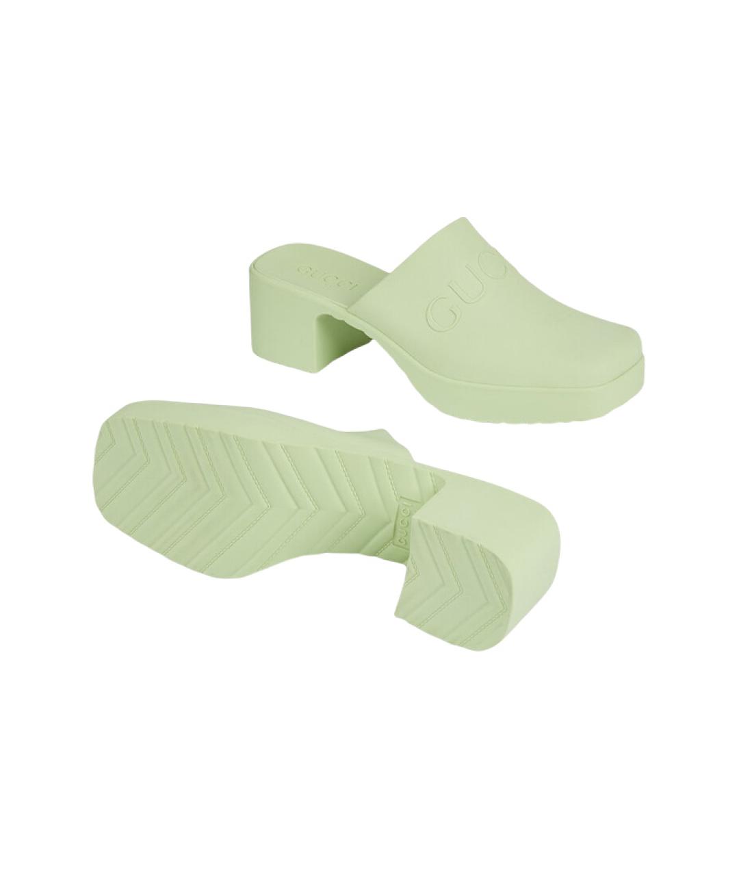 GUCCI Салатовые мюли, фото 5