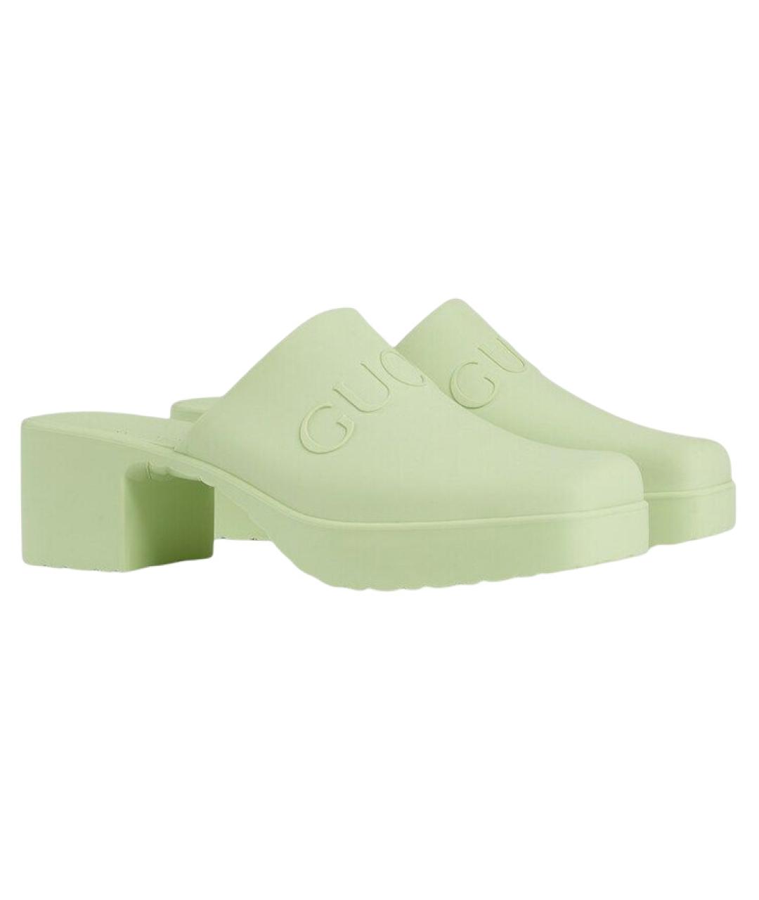 GUCCI Салатовые мюли, фото 2