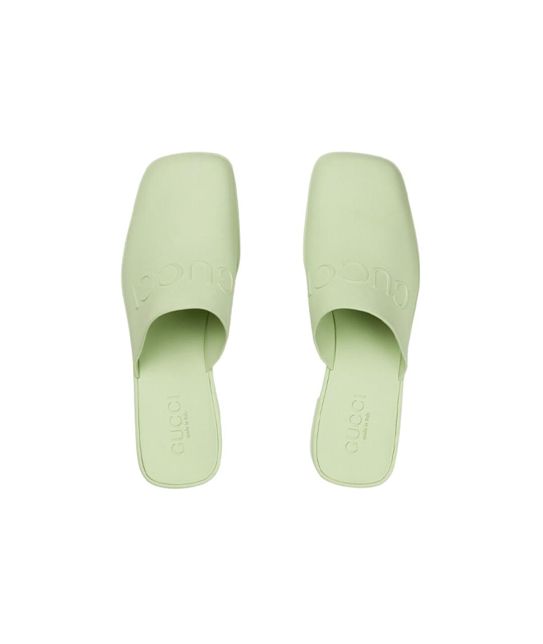 GUCCI Салатовые мюли, фото 3