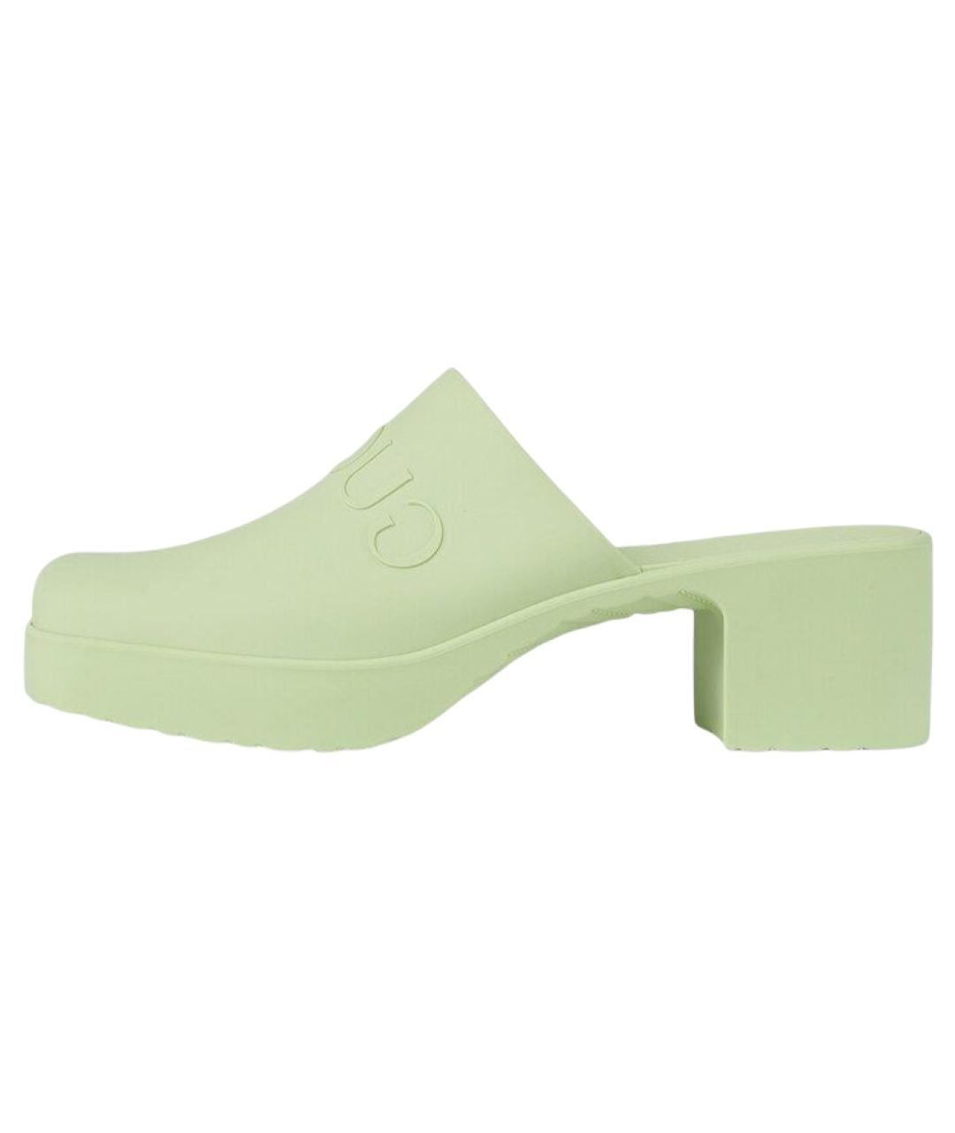 GUCCI Салатовые мюли, фото 6