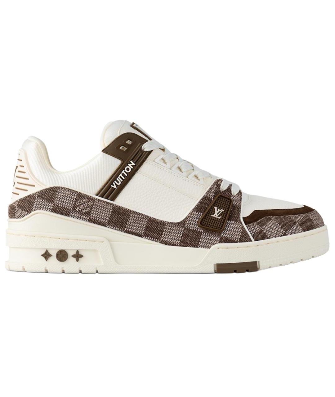 LOUIS VUITTON Белые кожаные низкие кроссовки / кеды, фото 1