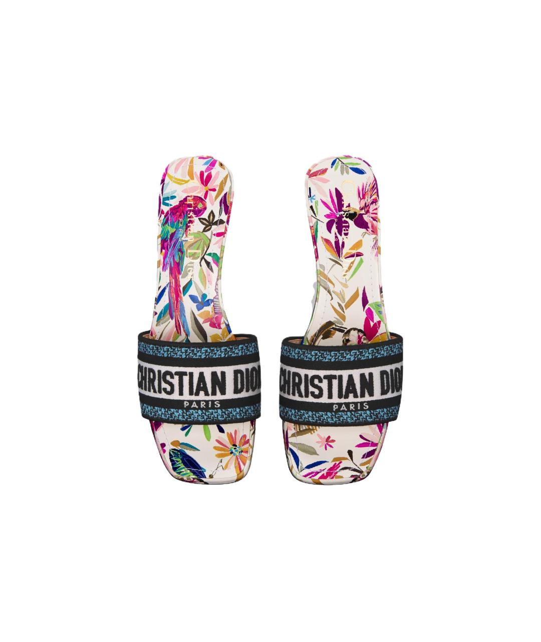 CHRISTIAN DIOR Мульти кожаные мюли, фото 5