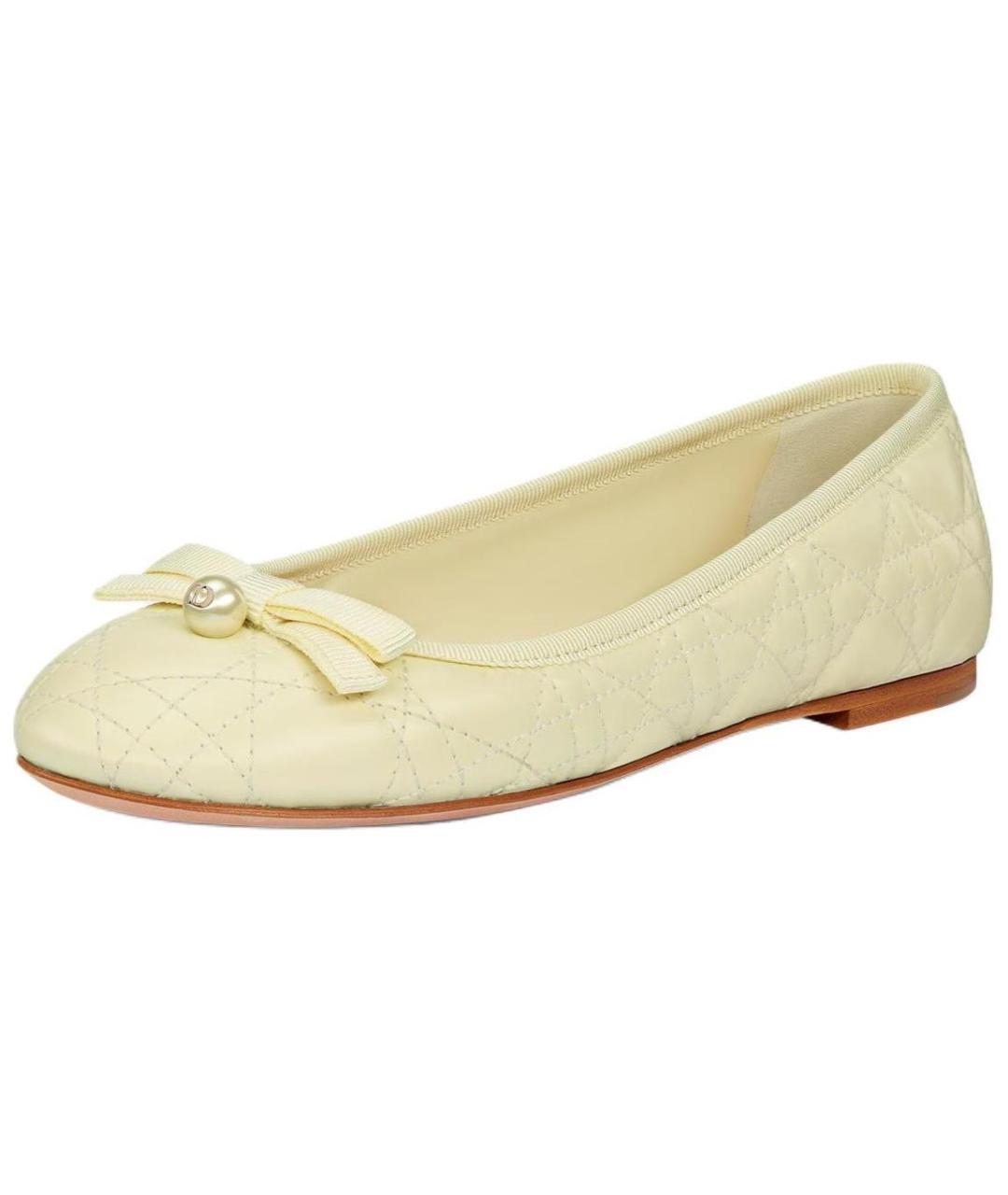 CHRISTIAN DIOR Желтые кожаные кроссовки, фото 4