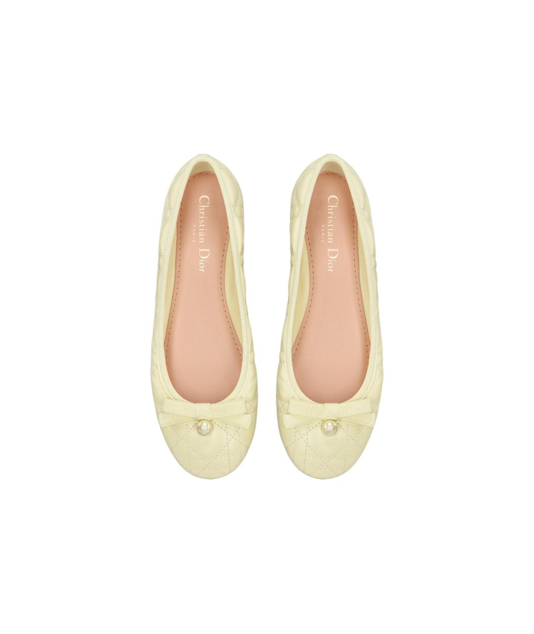 CHRISTIAN DIOR Желтые кожаные кроссовки, фото 5