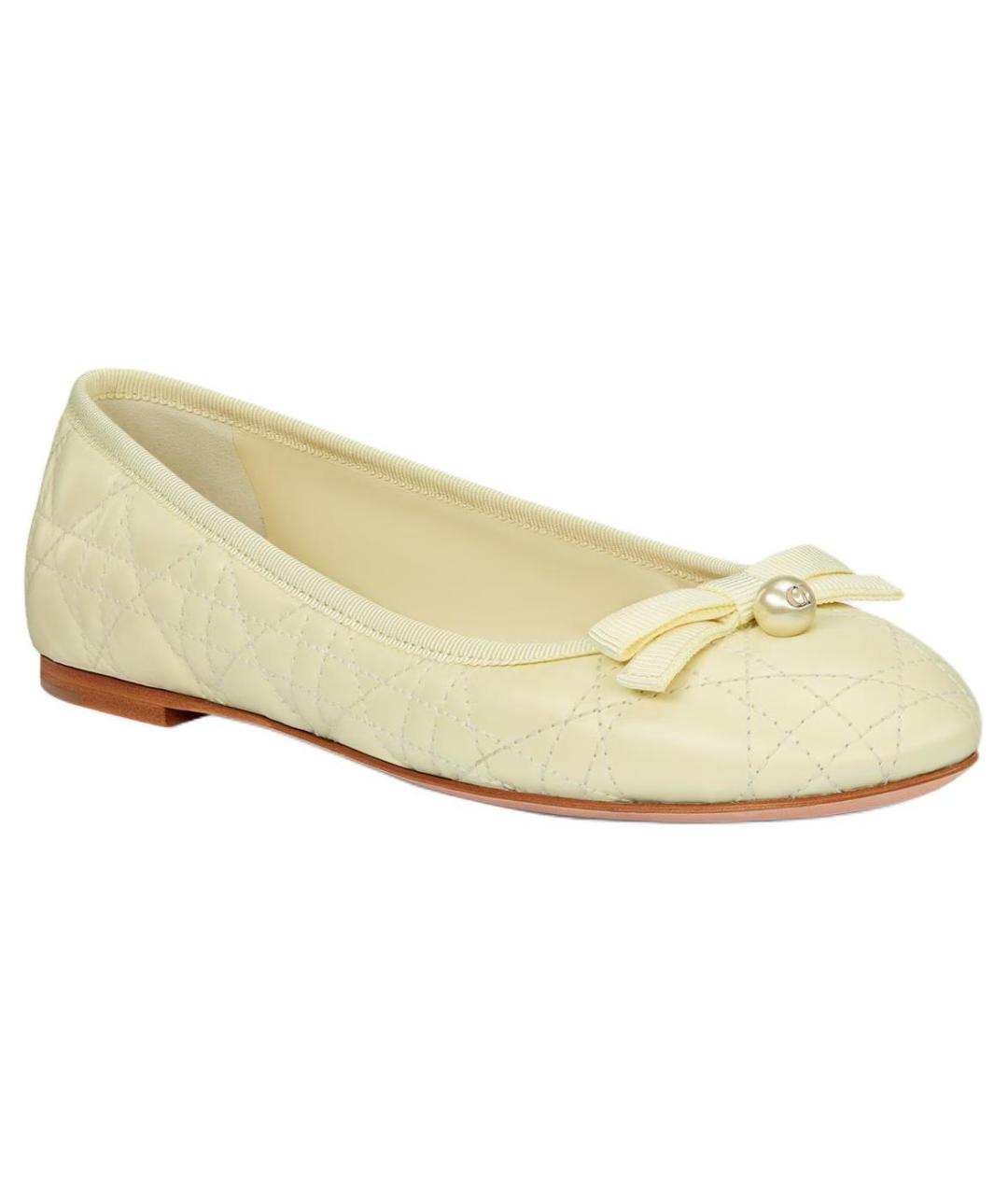 CHRISTIAN DIOR Желтые кожаные кроссовки, фото 3