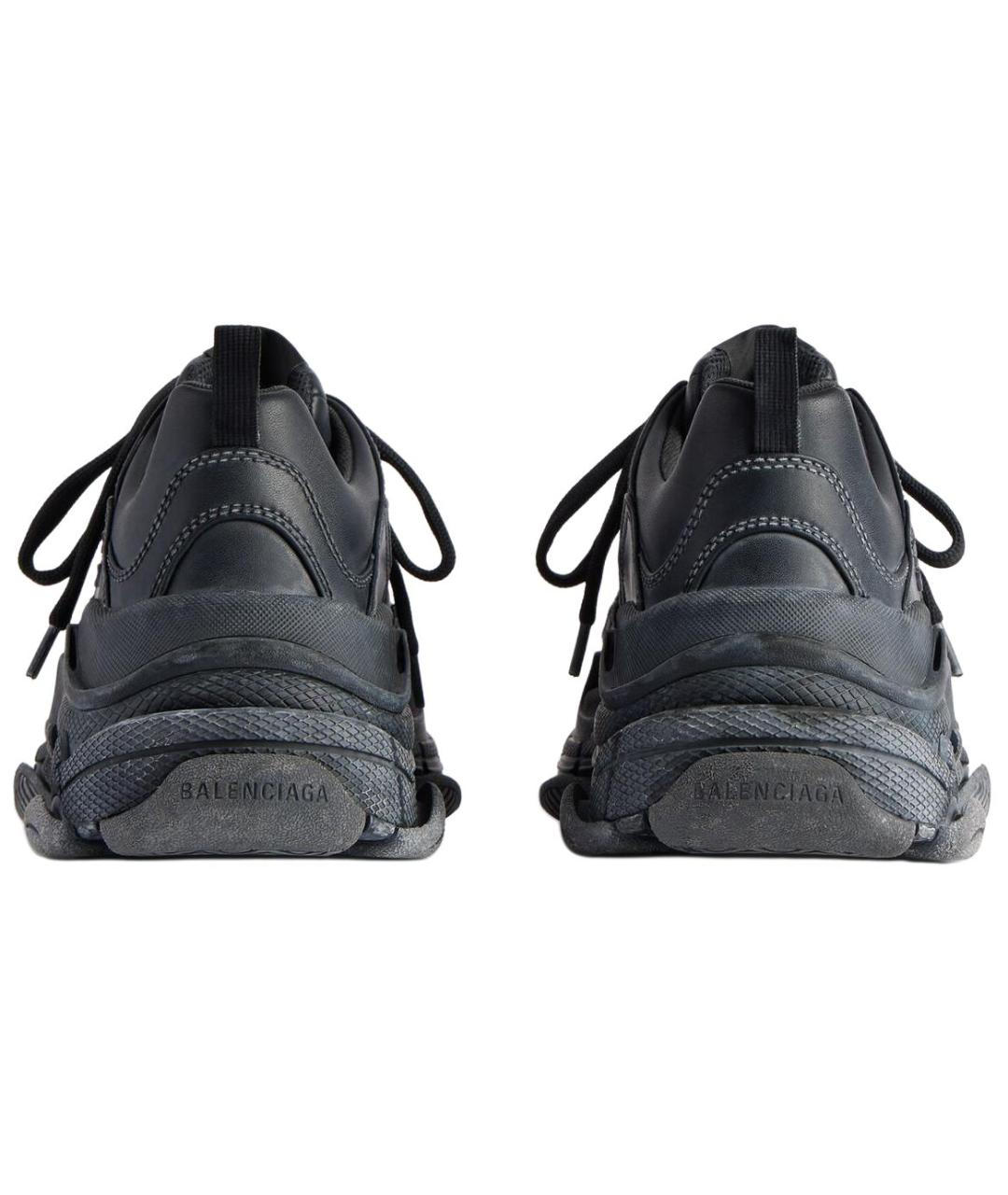 BALENCIAGA Черные кожаные низкие кроссовки / кеды, фото 6