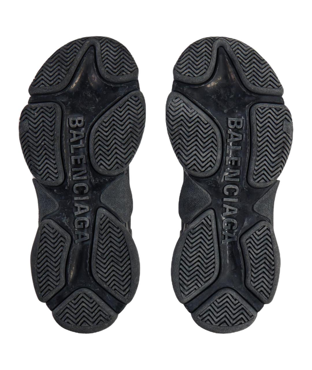 BALENCIAGA Черные кожаные низкие кроссовки / кеды, фото 7