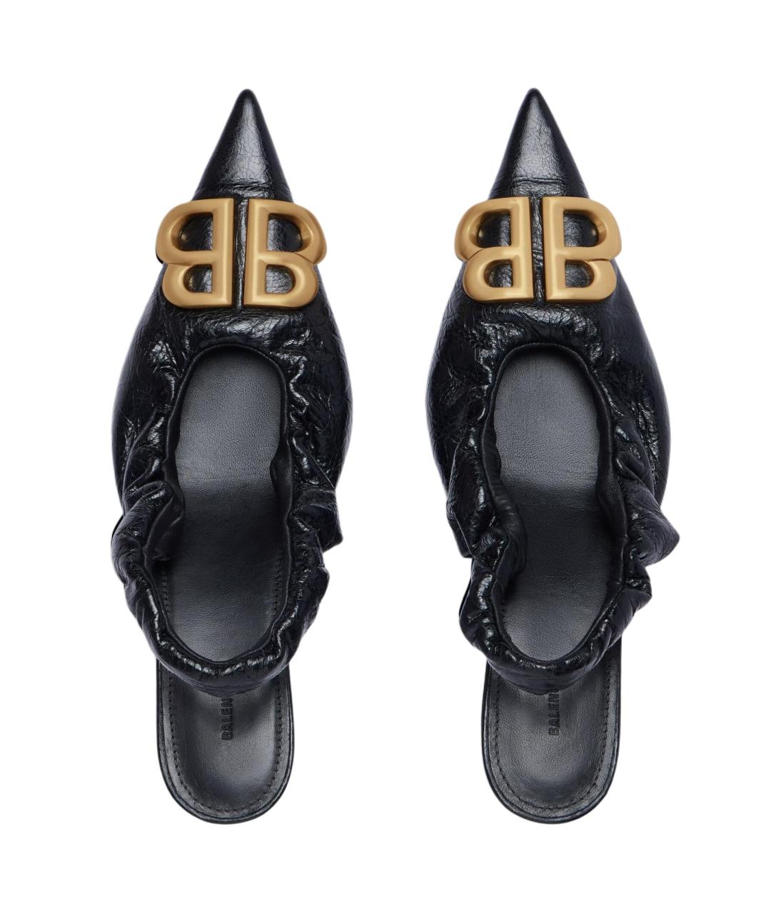BALENCIAGA Черные кожаные туфли, фото 5