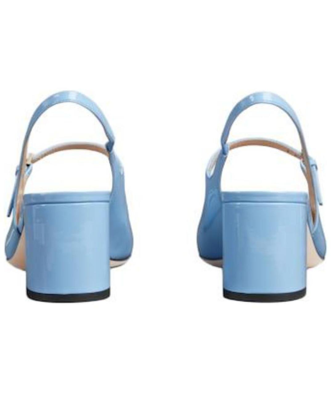 GUCCI Голубые кожаные туфли, фото 4