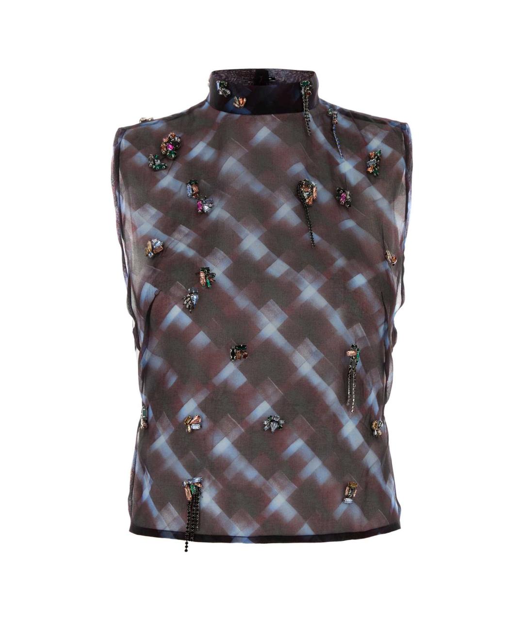 DRIES VAN NOTEN Мульти шелковая майка, фото 1