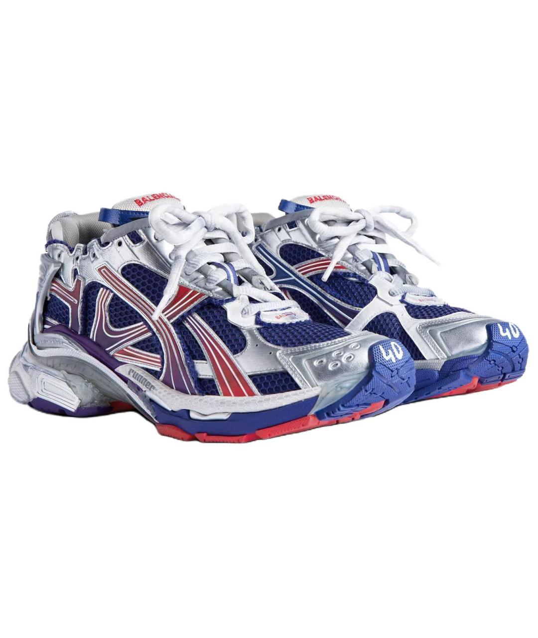 BALENCIAGA Синие низкие кроссовки / кеды, фото 4