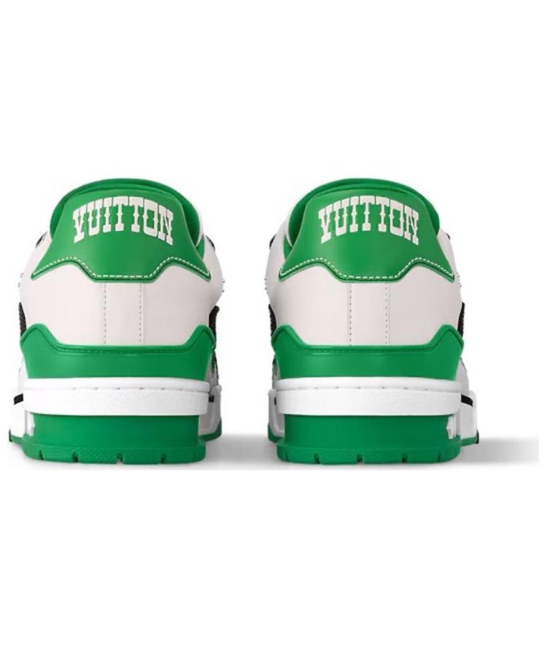 LOUIS VUITTON Зеленые кожаные кроссовки, фото 4