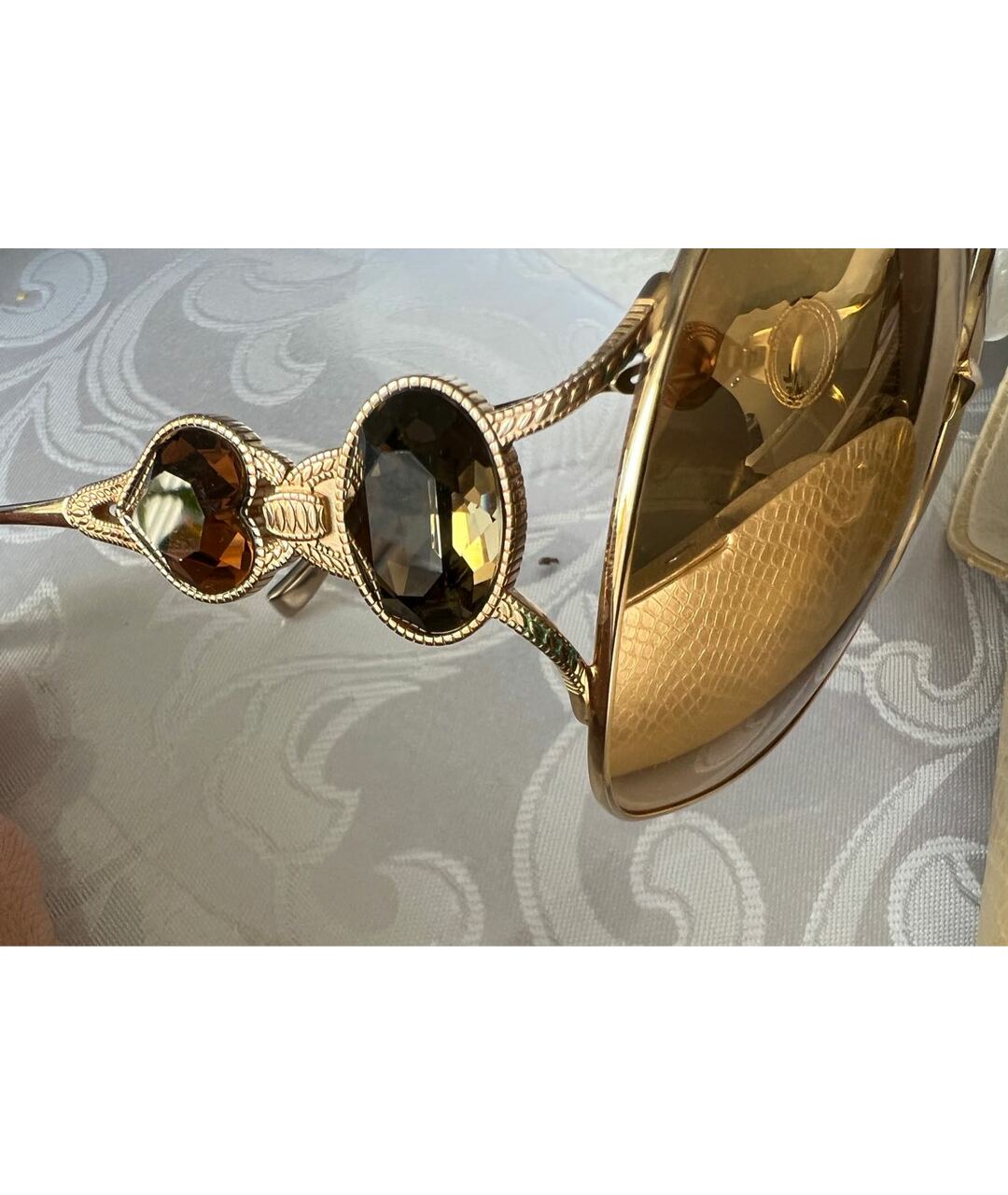 SAMA EYEWEAR Золотые металлические солнцезащитные очки, фото 3