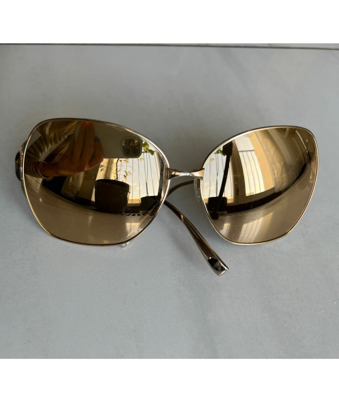 SAMA EYEWEAR Золотые металлические солнцезащитные очки, фото 8