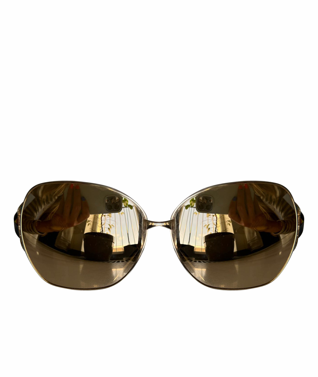 SAMA EYEWEAR Золотые металлические солнцезащитные очки, фото 1