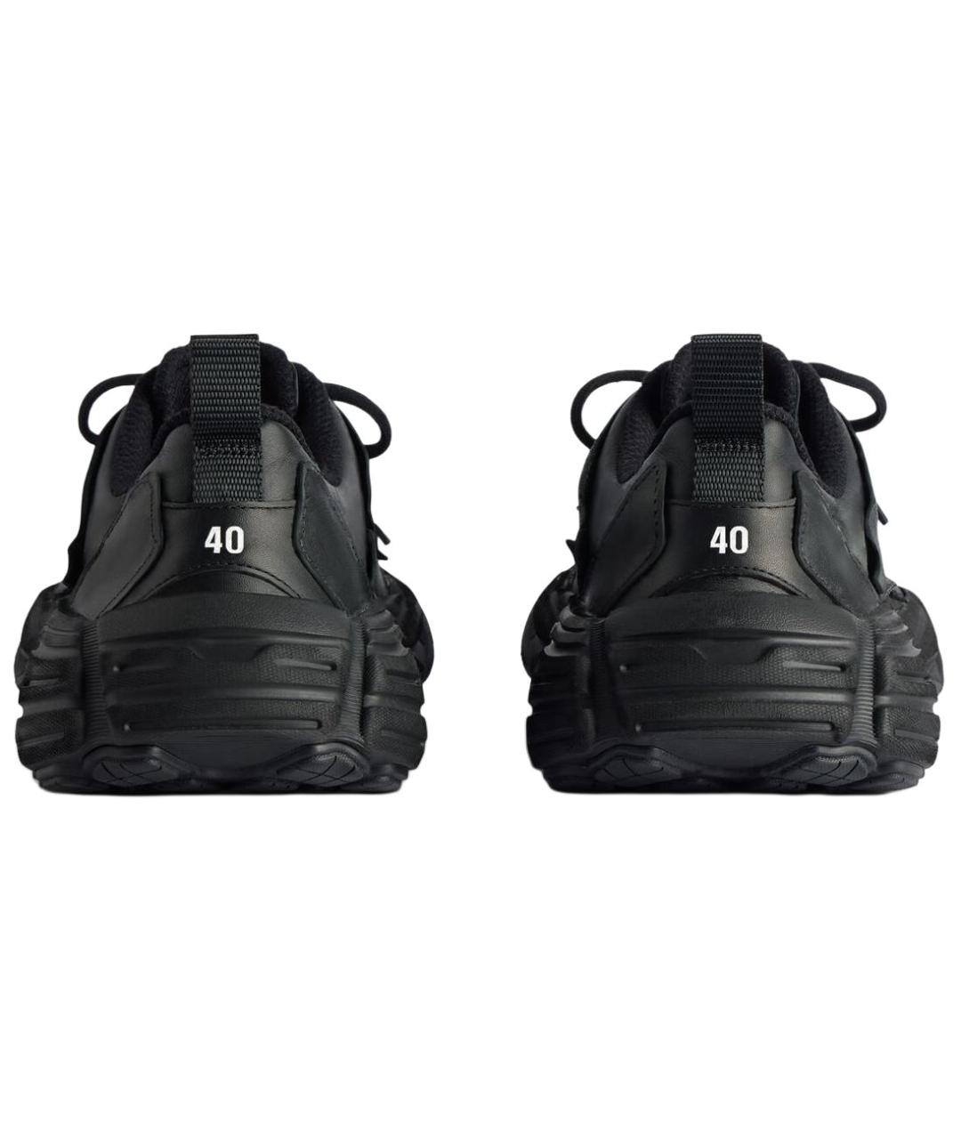 BALENCIAGA Черные кожаные низкие кроссовки / кеды, фото 6