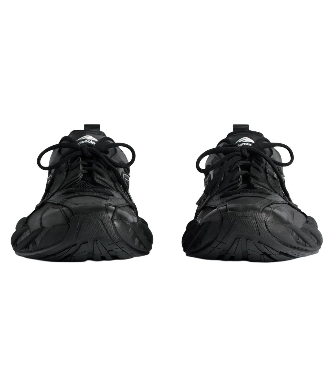 BALENCIAGA Черные кожаные низкие кроссовки / кеды, фото 4