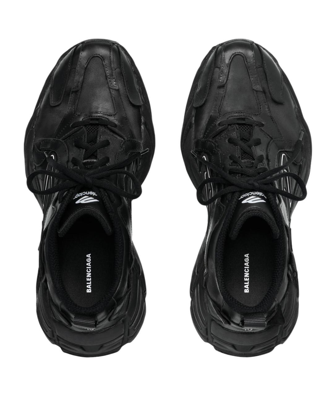 BALENCIAGA Черные кожаные низкие кроссовки / кеды, фото 5