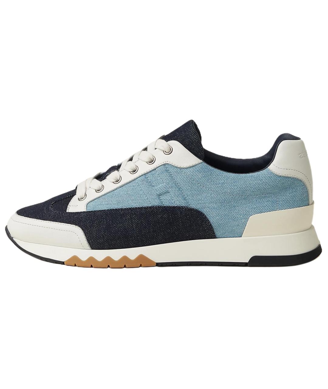 HERMES Синие низкие кроссовки / кеды, фото 2