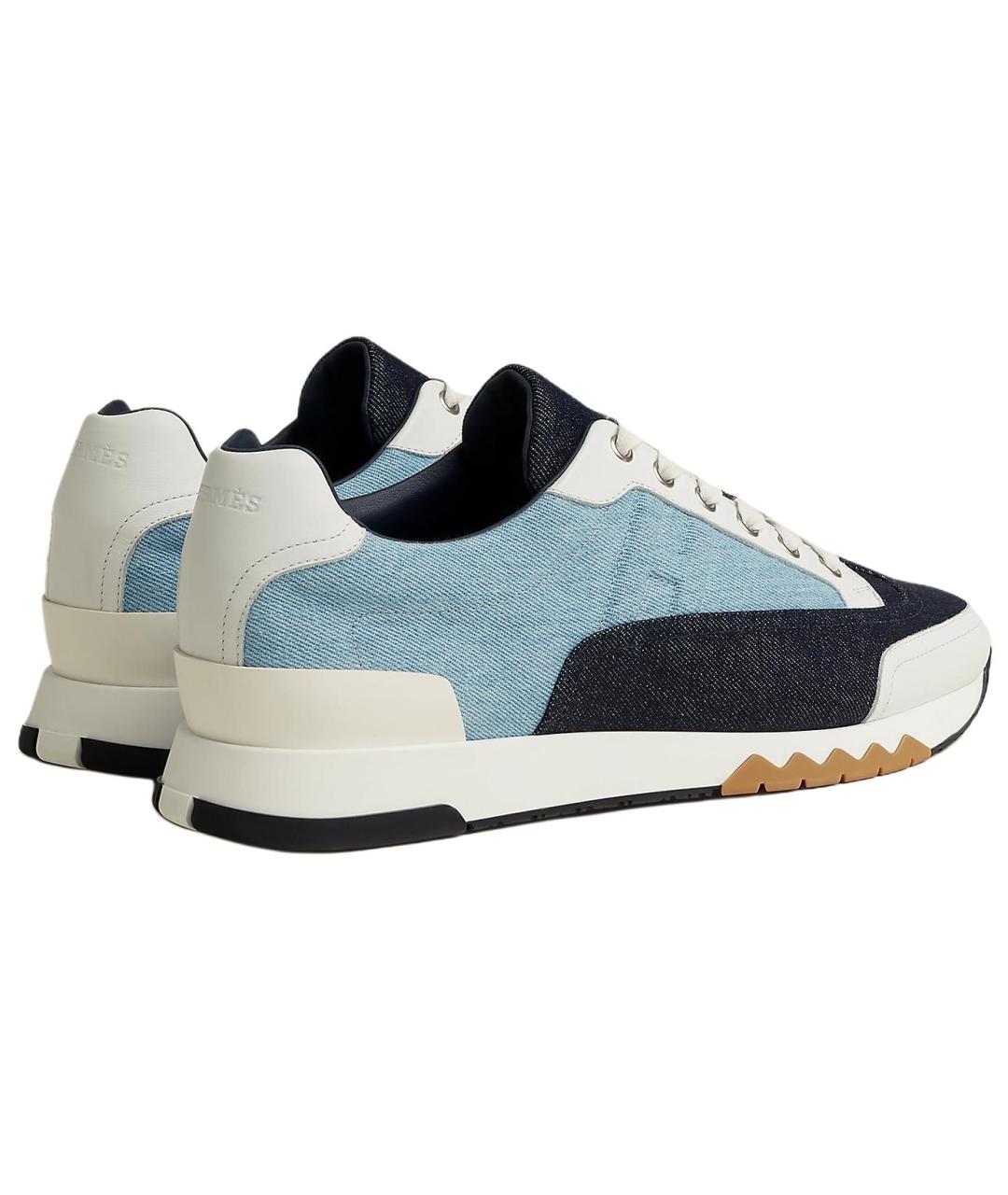 HERMES Синие низкие кроссовки / кеды, фото 3